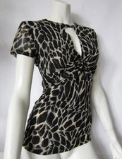 MODA INTERNATIONAL animal print top S XS nylon