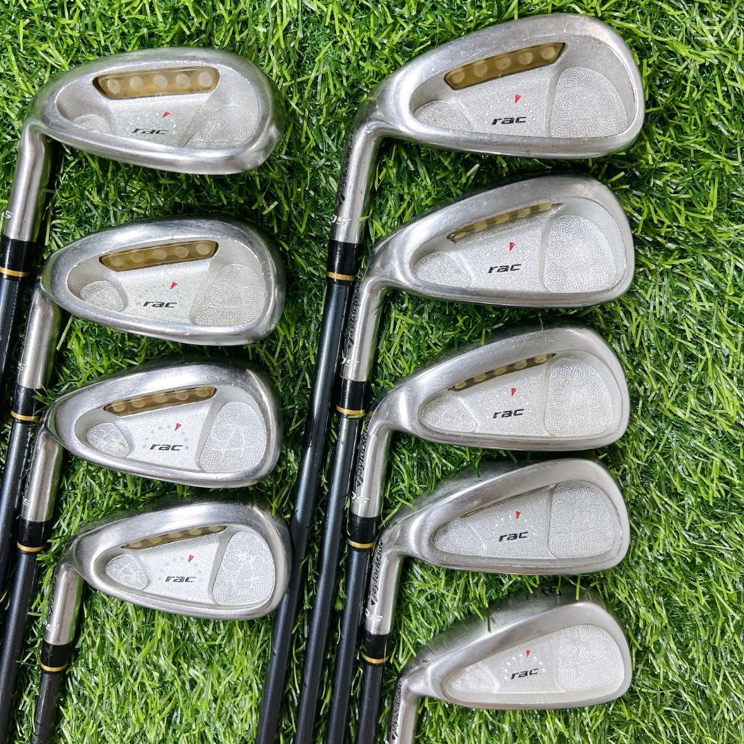 TaylorMade RAC OS 3-9+PW+SW M.A.S.2 Ultralite 60 Flex-S 9pc Left-Handed Used Golf Irons