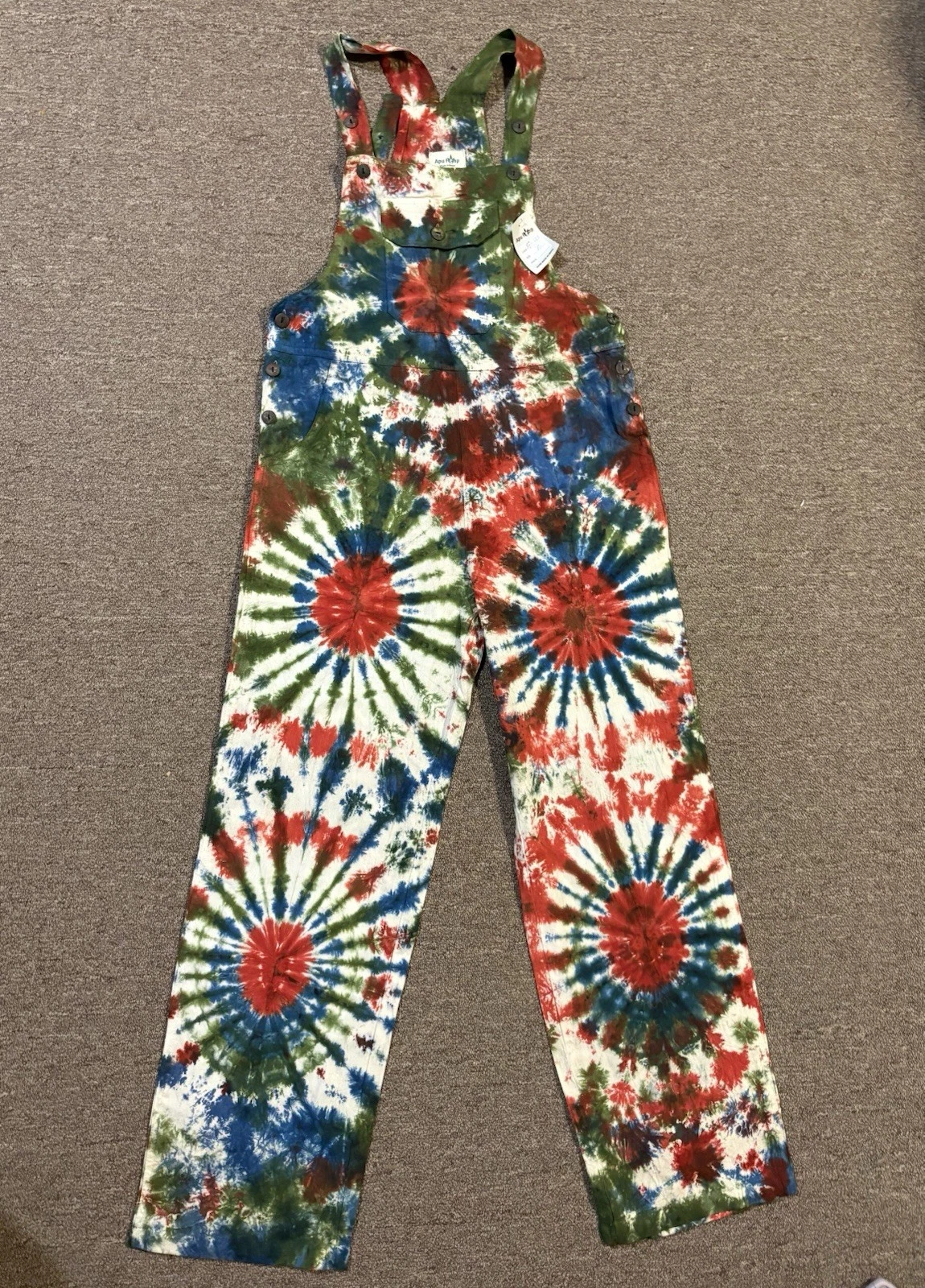 Boho Overalls Tie Dye Blue Playsuit Festival Summer Hippie Pockets Comfy XL
Opens in a new window or