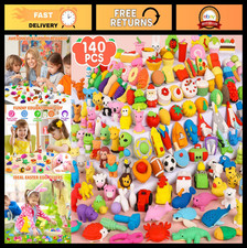 140 Pack 3D Animal Erasers for Kids - Mini Pencil Erasers, Classroom Prizes, Par
