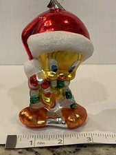 Tweety Bird Glass Christmas Ornament Warner Bros Looney Tunes IOB  KURT  s Adler