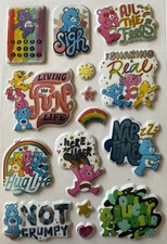CARE BEAR Puffy Stickers(15pc)Nap Time…Hug Life…Cartoon…Grumpy…Cheer…Card Making