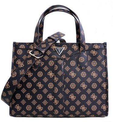 Guess women's bag shoulder bag Silvana tote logo black mocha logo New