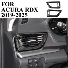 Carbon Fiber Style Dashboard Side Air Outlet AC Vent Cover Trim For Acura RDX
