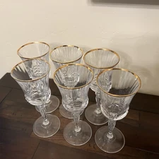 Royal Crystal Rock Gold Water Goblets - Set of 6