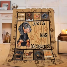 Dachshund Blanket 40x50 inch Dogs Throw Soft Warm Fleece for Dog Lovers