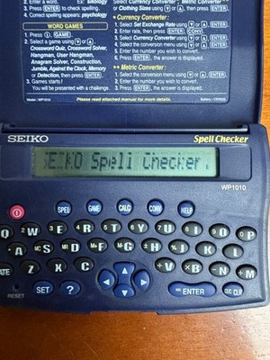 Seiko WP1010 Pocket Spell Checker Currency Metric Converter Word Games Handheld