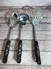 Vintage EKCO Atomic Starburst Handle Kitchen Utensil Set of 3 USA
