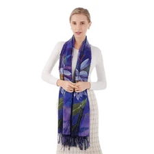 Women's Fashion Scarf with Art Printed Tassel Soft Cashmere Warm Blanket