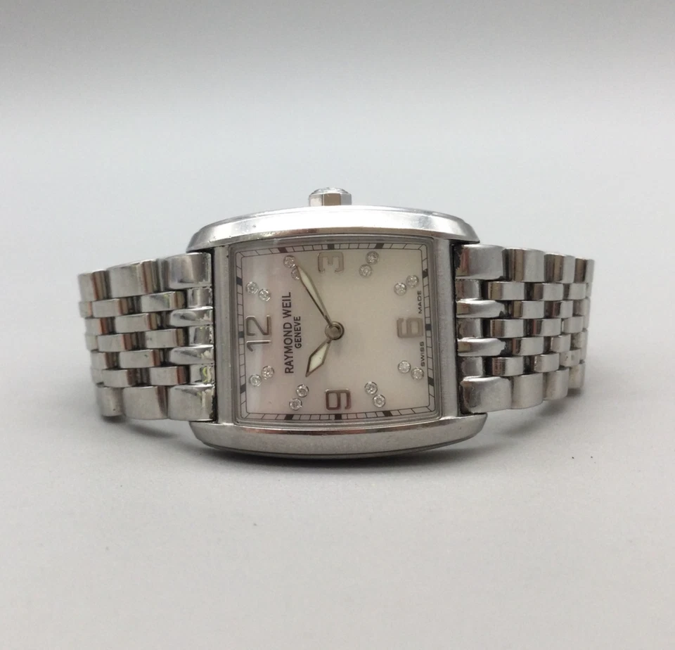 Reloj Raymond Weil Don Giovanni Mujer 23mm Diamante Suizo 5976 Batería Nueva 5.75" Foto 4 de 4