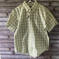 Izod Men's Short-Sleeved Button-Down Shirt Size L Chest Pocket Logo NWT