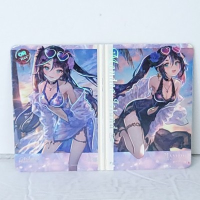 Mona Fold Double Holo Premium Waifu Card Anime Girl Art Oversized Board A6