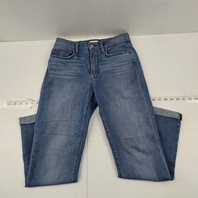 Hudson Blair high hise straight crop jeans blue denim 27 womens 4854