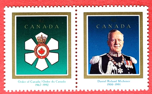 Canada Stamp #1447a (1446,1447) "Order of Canada/Roland Michener" MNH 1992