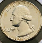 1964-25c Washington Proof Quarter GEM BU 90% Silver US Coin