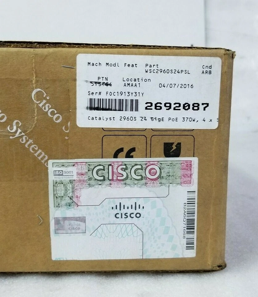 NEW Cisco Catalyst WS-C2960S-24PS-L Stackable Ethernet Switch - Image 3 of 4