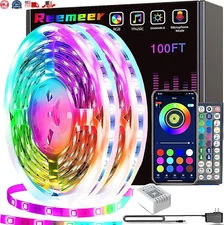 Tiras LED Luces Decoracion RGB Para Cuarto Habitacion Kit Sala 100 Pies Nuevo