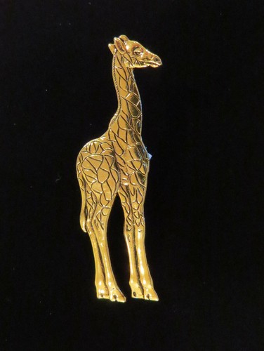 Giraffa da collezione piatto oro 24 carati giraffa spilla zoo animali africani - Foto 5 di 12