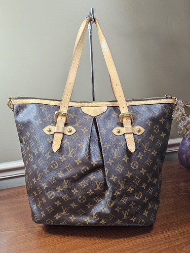Auth Louis Vuitton Palermo GM M40146 Monogram Canvas 2way Tote Shoulder BrownBAG - Picture 2 of 13