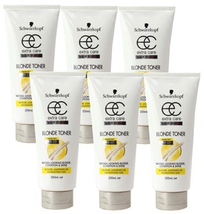 6 X Schwarzkopf 200ml Extra Care Blonde Toner Hair Repair Wash Out