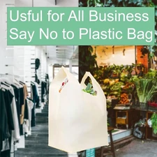 10 Water Resistant Reusable Grocery Shopping bags with Handles 11.81"x19.68"x5.5