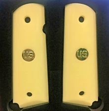 1911 Fits Colt & Clones Grips Faux Ivory U.S. Fits ALL Gov. models A+