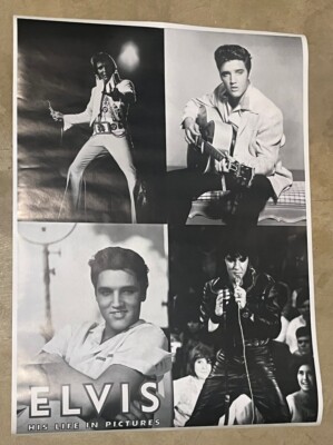 RARE ELVIS PRESLEY POSTER HIS LIFE IN PICTURES PRINTED IN ENGLAND