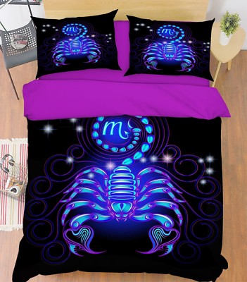 3D Scorpio 26 Bed Pillowcases Quilt Duvet Single Queen King US Summer