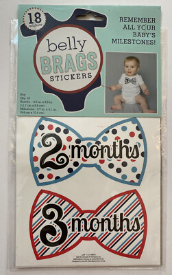 Belly Brags Stickers For Boy Age And Milestone Photo Op Bowtie Shaped ...