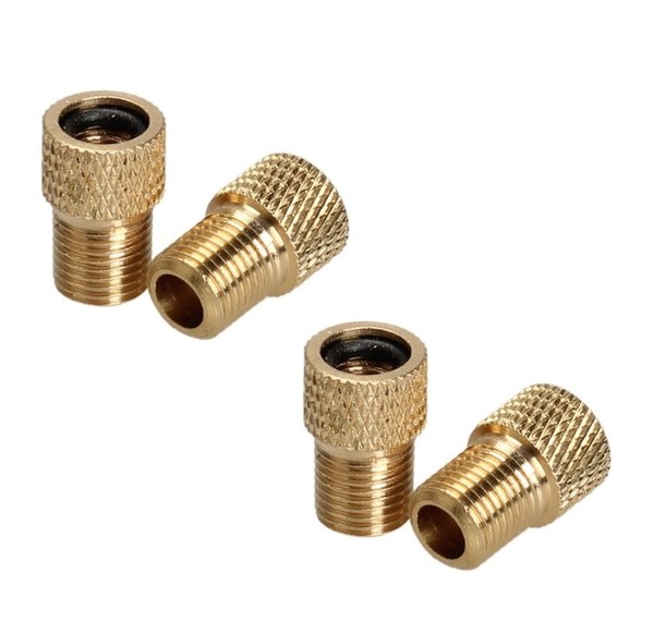 4X Fahrrad Ventil-Adapter Dv Sv FranzöSisches Auf Dunlop Autoventil Av Kfz Pumpe-image