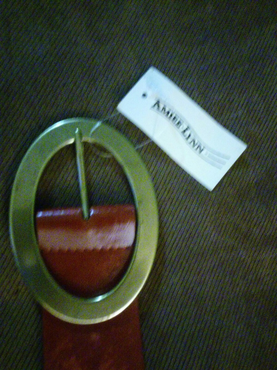 Ceinture Amiee Lynn En Cuir Véritable Et Polyuréthane - Taille M/L - Marron Sienna