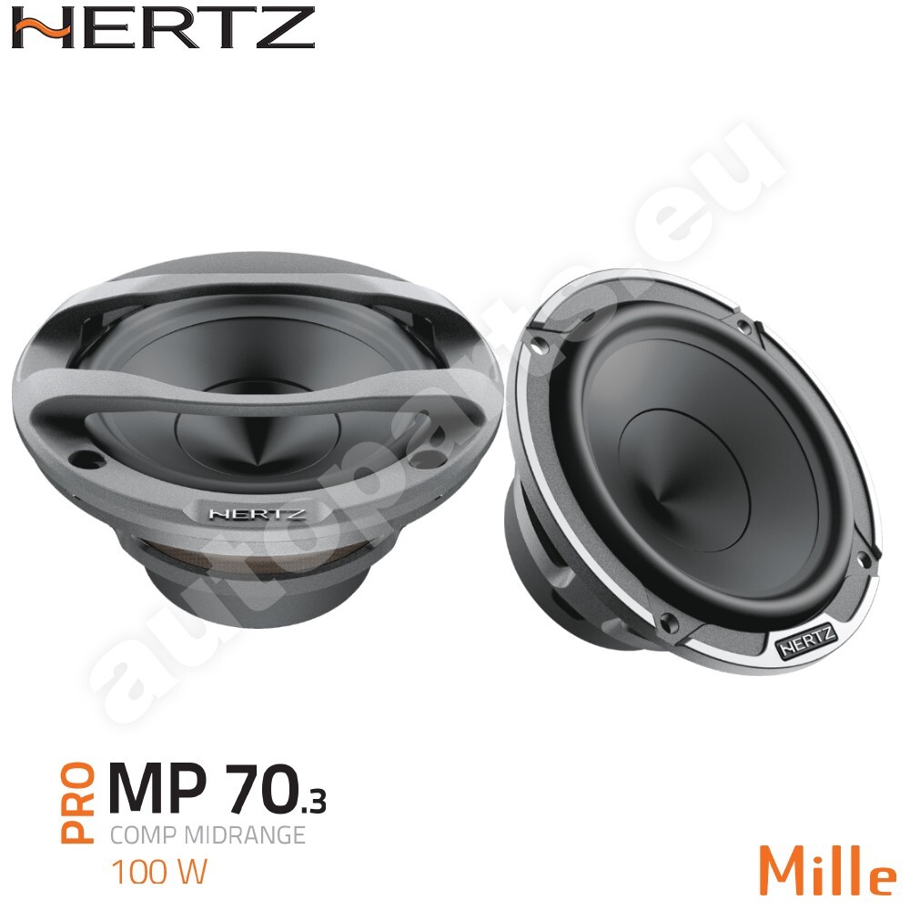 Hertz MP 70.3 Coppia Midrange Auto 100W Professionali + Griglie