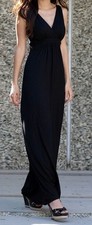 Karen Kane L13883 Black V-Neck Stretch Jersey Julie Maxi Dress, XS - MSRP $109