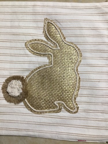 Isaac Mizrahi Farm House Easter BURLAP RABBITS Table Runner 14 X 72 NWT - Picture 2 of 3