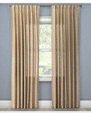 Threshold Natural Curtain Panel Linen Blend Rod Pocket One Panel 95L
