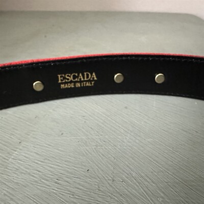 Escada Scottie Dog Belt Red Ribcord Suede Buckle Italy Vintage Escada Scottie Dog Belt Red Ribcord Suede Buckle Italy  main image 2