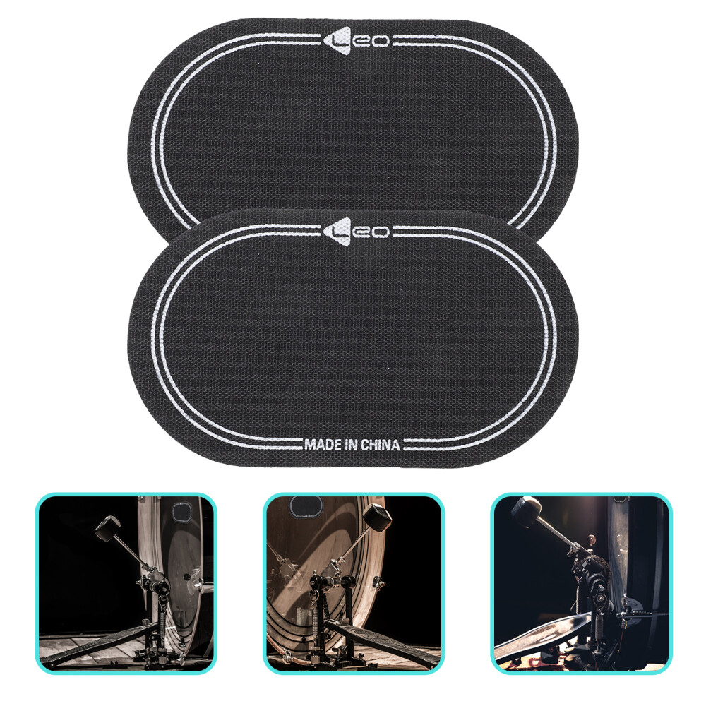 2 Pcs Bass Drum Pedal Protector Patch Drumheads Kit Screen Sticker
