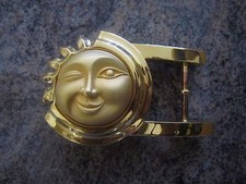 HUGE  KIESELSTEIN CORD ART BRONZE CELESTIAL SUN BUCKLE