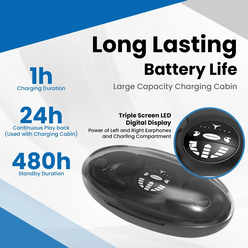 Auriculares Bluetooth Auriculares TWS5.3 Inalámbricos Verdaderos Auriculares Invisibles para Todos los Teléfonos Foto 3 de 4