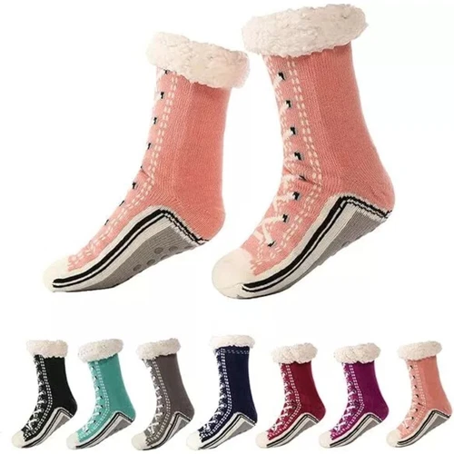 Ultradicke Kaschmir Hüttenschuhe Heimsocken, Hausschuhe Socken mit rutschfester Slipper - Bild 1 von 23