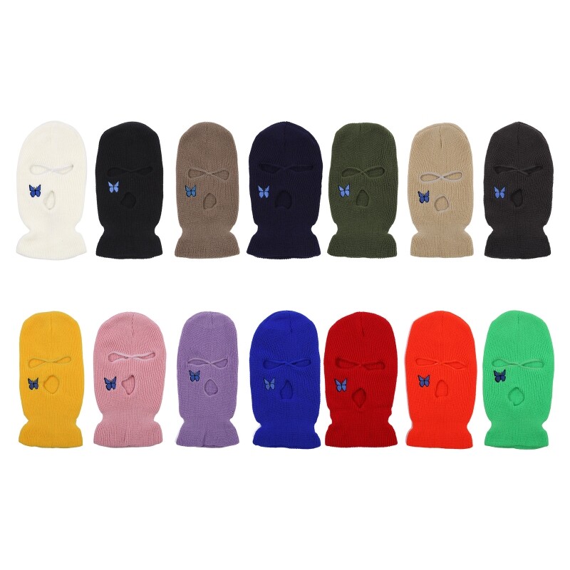 Fashion Balaclava Hat Three-hole Exposed Ski Mask Full Face Mask Hat for Adult