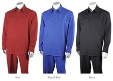 Men's Casual Walking Suit Long Sleeve Point Collar Shirt  Pants Set 2762