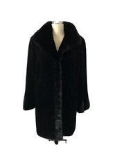 Black Reversible Sheared Fur Coat Size 8-10