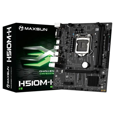 MAXSUN H510M-H Motherboard Challenger LGA 1200 DDR4 Micro ATX HDMI VGA M.2 PCIe