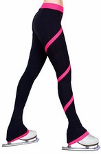 Ice Figure Skating Dress Practice Polar Fleece Spiral Trousers Pants - Fuchsia