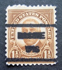Sc # 684 ~ 1 1/2 cent Warren G. Harding, Precancel, RACINE WIS. (bd7) a