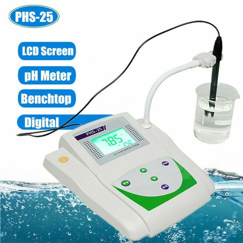 Benchtop pH Meter mV Tester Temperature Compensation Screen LCD For Lab PHS-25 - Picture 1 of 25