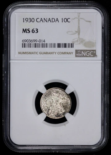 1930 Canada Silver 10c NGC MS 63