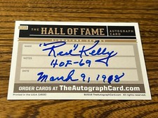 Red Kelly AUTO Signature card  Hockey Hall of Fame signed Autographed