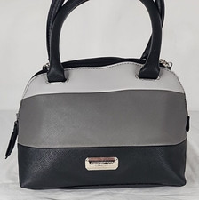 Jones New York Signature Black and Gray Tri Color Crossbody Satchel Purse